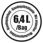 BLandingsforhold: 6,4 liter vand til en sæk.