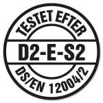 Testet efter DS/EN 12004/2. D2-E-S2.