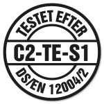 Testet efter DS/EN 12004/2. C2-TE-S1.