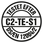 Testet efter DS/EN 12004/2. C2-TE-S1.
