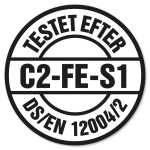 Testet efter DS/EN 12004/2. C2-FE-S1.