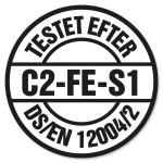 Testet efter DS/EN 12004/2. C2-FE-S1.