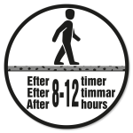 Gangbar efter 8-12 timer.