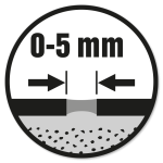 Fugebredde 0-5 mm.