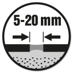 Fugebredde: 5-20 mm.