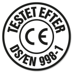 Testet efter DS/EN 998-1.
