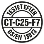 Testet efter DS/EN 13813. CT-C25-F7.