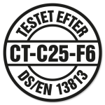 Testet efter DS/EN 13813. CT-C25-F6.