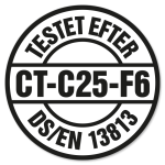 Testet efter DS/EN 13813. CT-C25-F6.