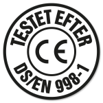 Testet efter DS/EN 998-1.
