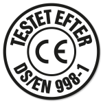 Testet efter DS/EN 998-1.