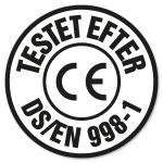 Testet efter DS/EN 998-1.