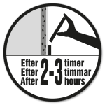 Klar til fliseopsætning efter 2-3 timer.