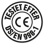 Testet efter DS/EN  998-1