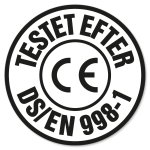 Testet efter DS/EN 998-1.