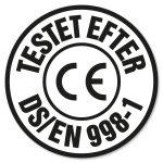 Testet efter DS/EN 998-1.