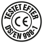Testet efter DS/EN 998-1.
