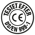 Testet efter DS/EN 998-1.