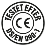 Testet efter DS/EN 998-1.