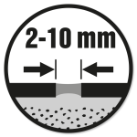 Fugebredde 2-10 mm