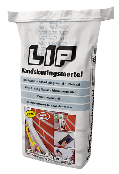 LIP Vandskuringsmørtel - hvid 20 kg (M)